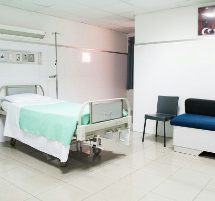 hospital bed near couch